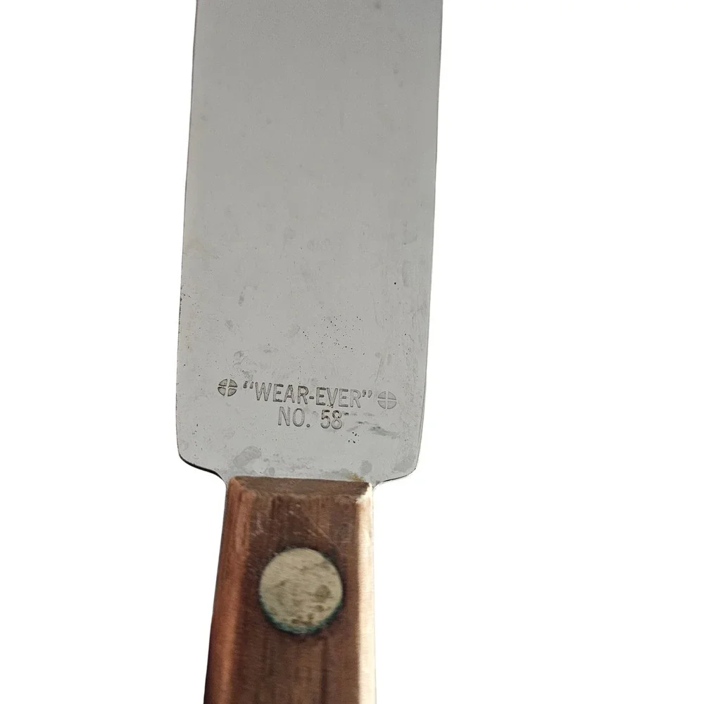 Vintage WEAR EVER Spreader Knife Model 59 Wood Handle Metal Blade Kitchen‎ Tool